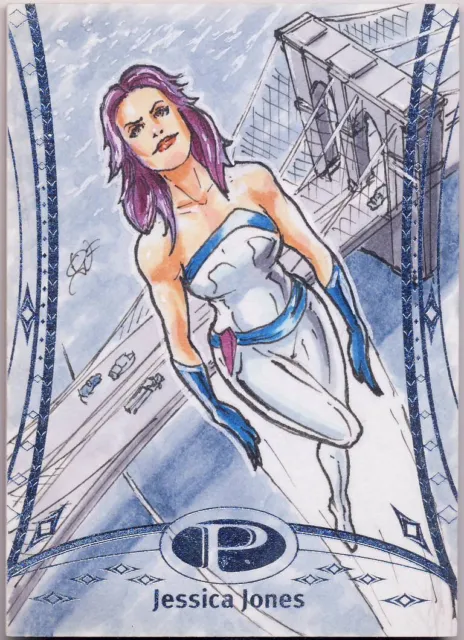 2014 Marvel Premier Parallel Base Sketch Card #30 Jessica Jones Vega
