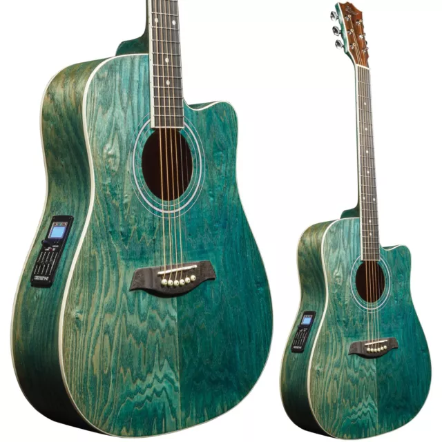 Lindo Willow Blue Electro Acoustic Guitar + Padded GigBag | Open Pore | SALE! UK