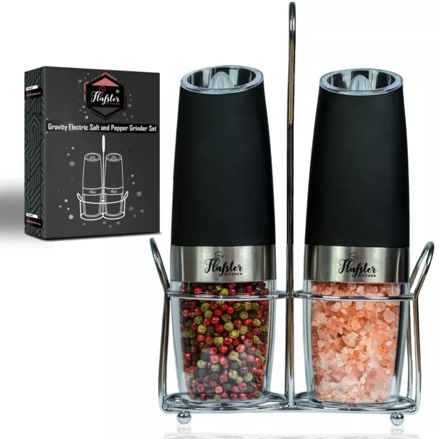 Modern Electric Salt And Pepper Grinder Powered Gravity Sensor Pepper Mill 2 PCS