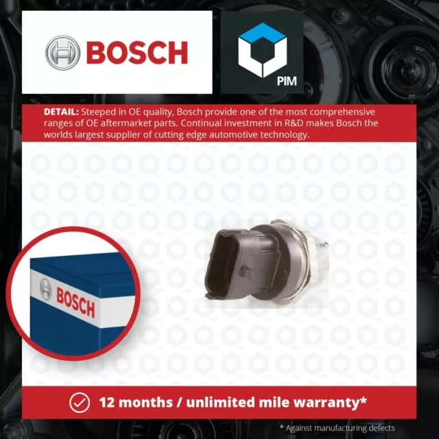 Fuel Pressure Sensor fits OPEL VIVARO A 1.9D 01 to 06 Genuine Bosch Guaranteed