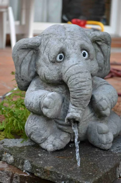 großer Elefant 'Benjamin' - Wasserspeier - Skulptur - Steinfigur - Gartendeko