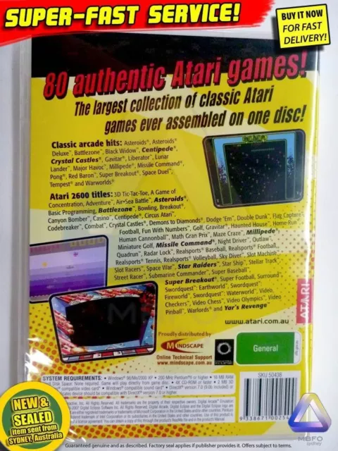 NEW 80 genuine ATARI 2600 + arcade classic games for PC laptop computer software 2