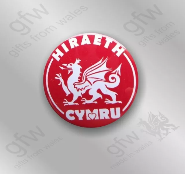 Hiraeth, Cymru - Small Button Badge - 25mm diam