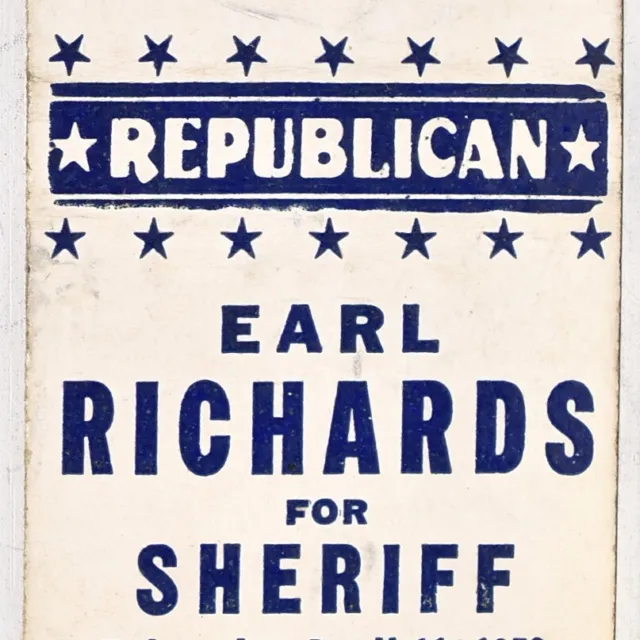 1950 Earl Richards Sheriff McLean County Illinois Political Campaign Advertising