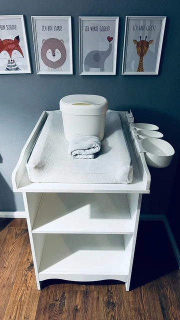 ⭐ Ikea SMÅGÖRA Wickeltisch weiß + Auflage + ÖNSKLIG Behäter ⭐