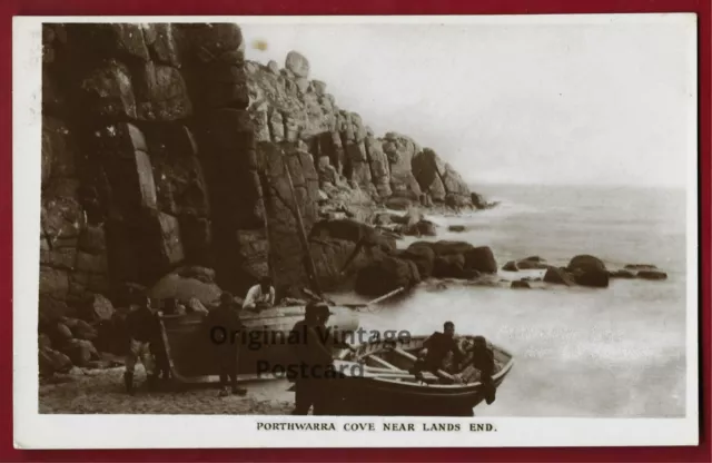 RP Porthwarra Cove fishermen boats etc fishing postcard nr Treen Cornwall