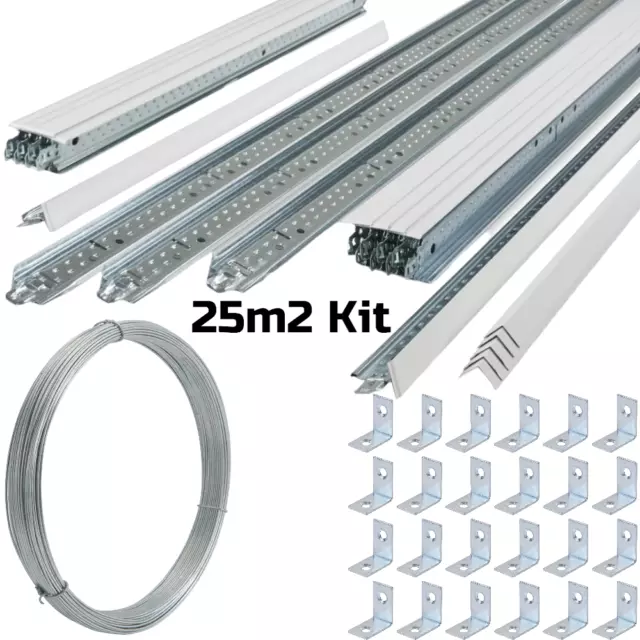 25m2 weiß abgehängtes Deckengittersystem Metallrahmen Aufhängung 600mm x 600mm