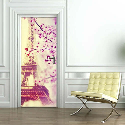 Decorazione adesiva Porta Paris in the Spring sticker lavabile pvc varie misure