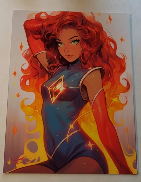 Starfire dc comics CG Color Illustration Art Print Signed 8.5x11 - No. R-04