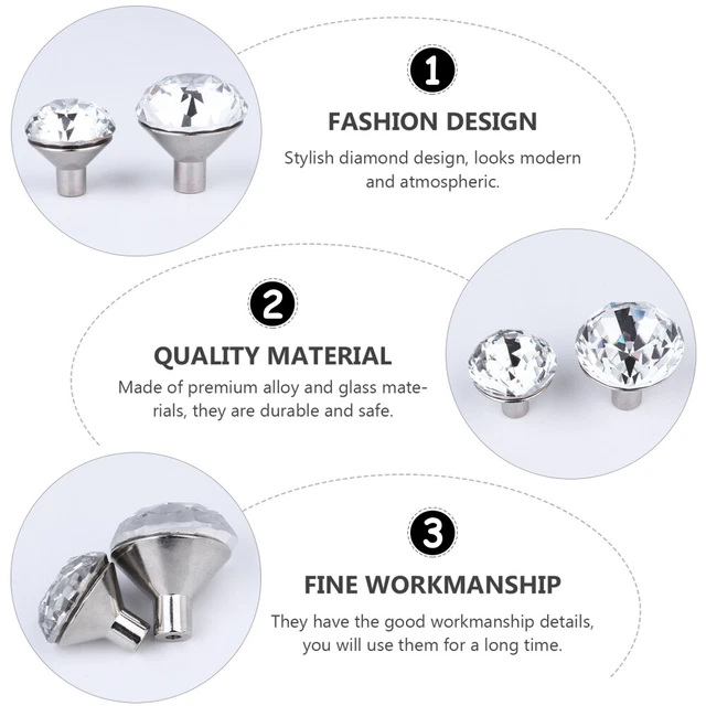 4 Pcs Cupboard Knobs Door Knobs Handle Drawer Pulls Wardrobe 10
