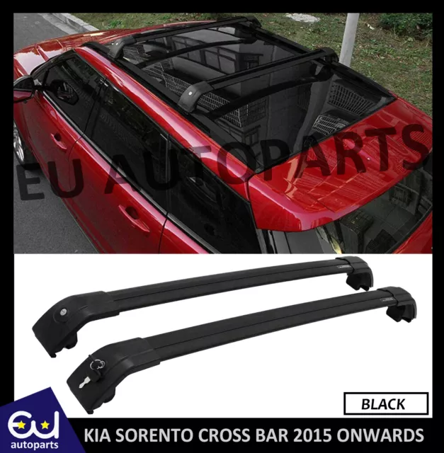 For Kia Sorento 2015-2024 Anti-Theft Aluminium Cross Bars Roof Rack Black