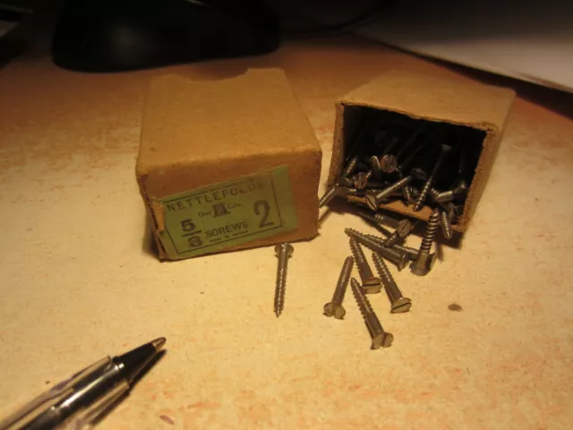 MINIATURE SLOTTED STEEL CSK WOOD SCREWS  - 2 x 5/8" - QTY 20 - HORNBY - CLOCKS