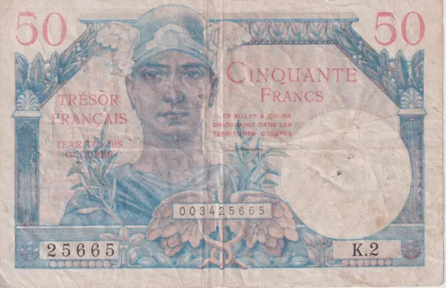 France - Billet du Trésor - 50 Francs - Territoires occupés