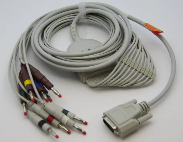 Ecg Cable For Edan Nihon Kohden , 10 Leads , New , Usa