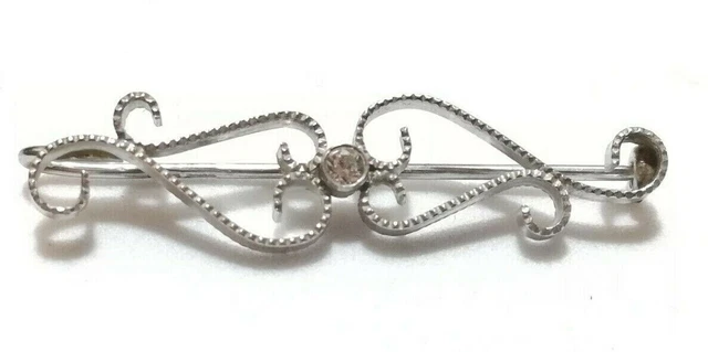 Incantevole Piccola Spilla In Argento 925 Con Zirconi