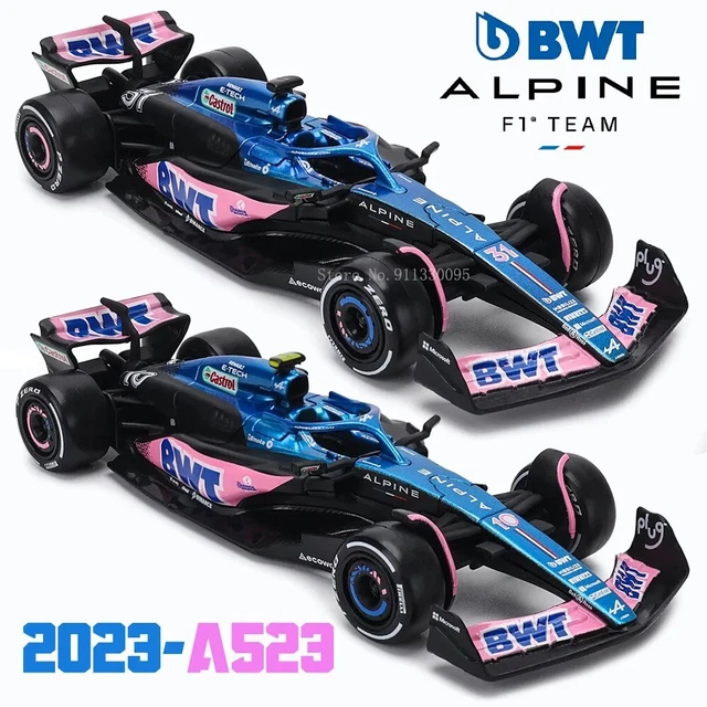 Bburago 1:43 Alpine F1 Team A523 2023 #10 Pierre Gasly #31 Esteban Ocon AlloyCar