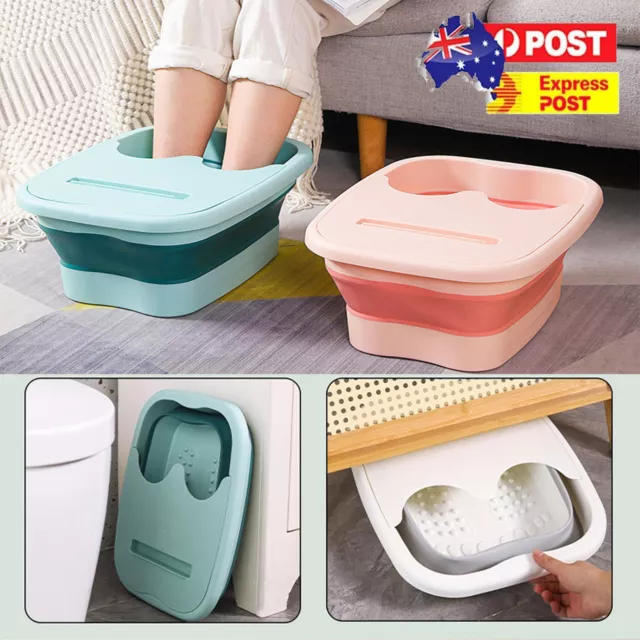 Folding Foot Spa Pedicure Bath Massage Tub Bucket Feet Basin Therapy Luxury AU