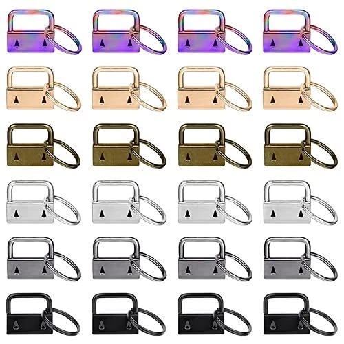 Key Fob Hardware 42 PCS 1 Inch 6 Colors Keychain Hardware Set Key Fob Hardwar...