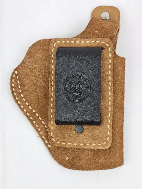 Galco Stow-N-Go Leather Belt Holster Tan Suede Small Inside Concealed Carry W42