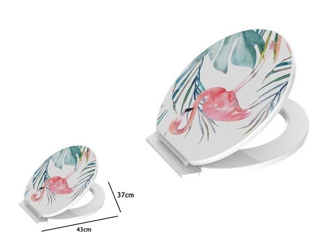 Set Copriwater Ocean 2 Pezzi - Coperchio Sedile E Serbatoio WC Con Squalo, Universale, Blu