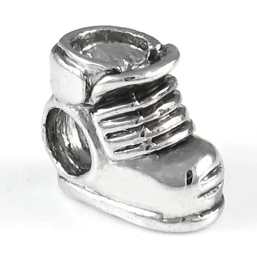 Sneaker Boot Shoe Silver Spacer Charm Bead European Beads For Bracelet EB217