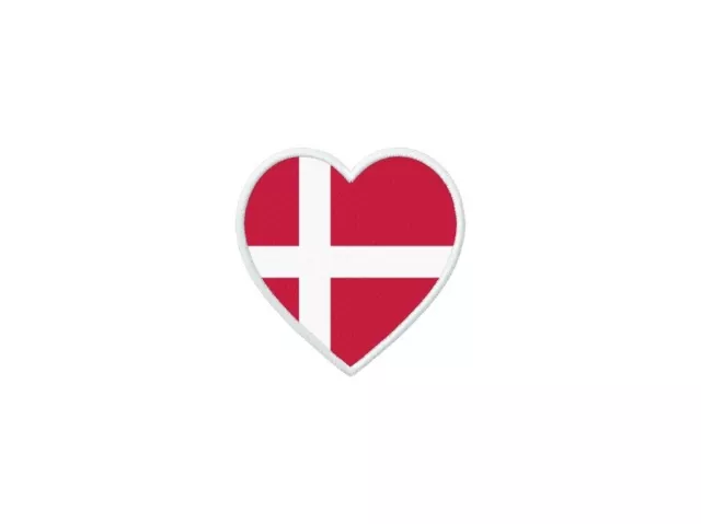 Patch aufnaher aufbugler gedruckt Flaggen flagge fahne herzen DK danemark