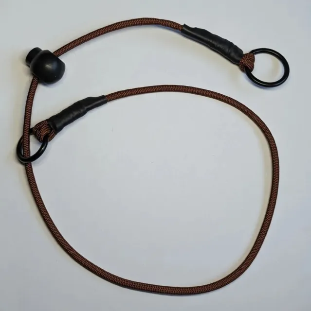 Dominant Dog Collar 4mm Grot / Slip Lead / Collar BROWN Paracord 750lb, Steel,