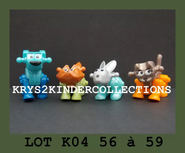 Lot Série Complète Kinder 4 Animaux Robots K04 56 à 59 France 2003 + 1 BPZ