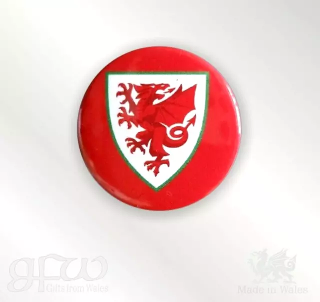 Wales football crest - Small Button Badge - 25mm diam