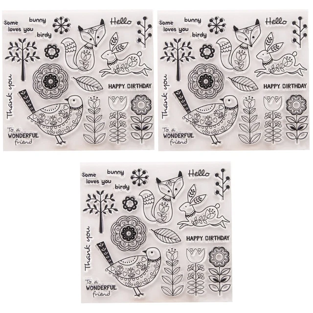 3 stücke klar stempel transparent dichtstempel für diy scrapbooking handwerk pho