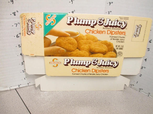 SWANSON 1980s breaded CHICKEN DIPSTERS nuggets TV dinner frozen food box #1