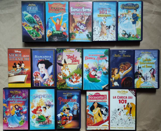 Lotto di 16 videocassette VHS Disney