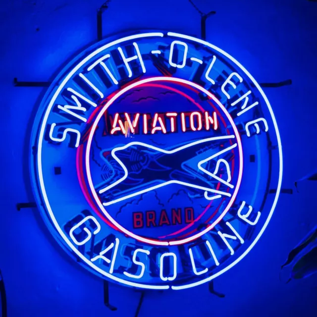 Smith-o-Lene Aviation Gasoline 24"x24" Neon Light Sign Lamp HD Vivid Printing
