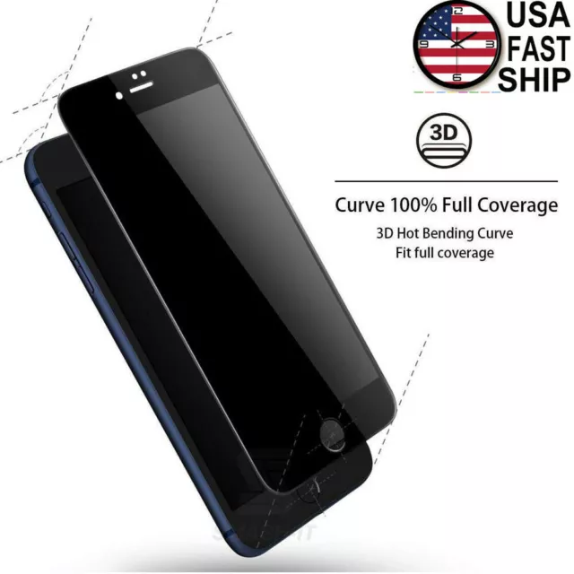 Anti-Spy Screen Protector Privacy 3D Curved Tempered Glass For 7 8