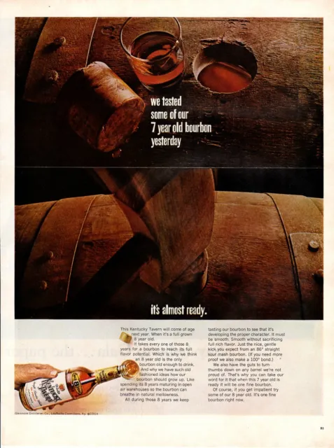 Vintage advertising print Alcohol ad Old Kentucky Tavern  7 year old Bourbon 64