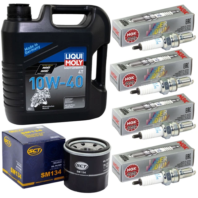 Service 4LT Öl Motul 7100 10W60 + Filter Honda Fjs Silber Wing 600 2003
