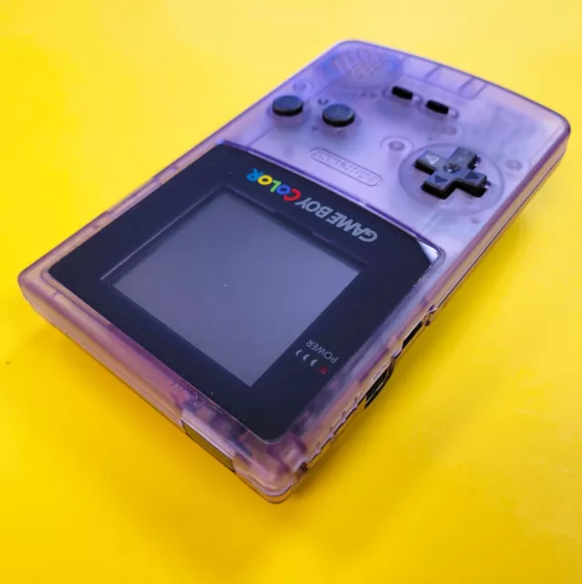 Nintendo Game Boy Color Clear  Atomic Purple 👾 CGB-001 GBC RESTORED NEW BODY 3