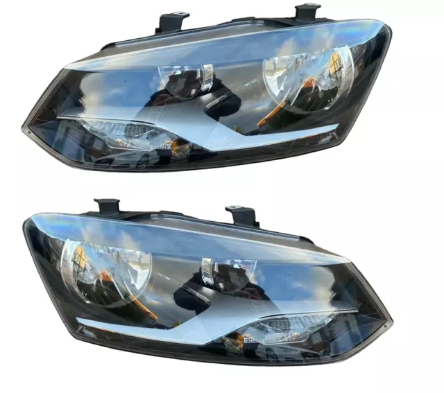 For Vw Polo 2009-2014 Front Headlight Headlamp Twin Pair Right Left O/S N/S