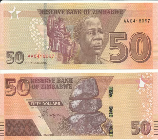 Zimbabwe / Simbabwe [136] - 50 Dollars 2020 (2021) aUNC - Pick New