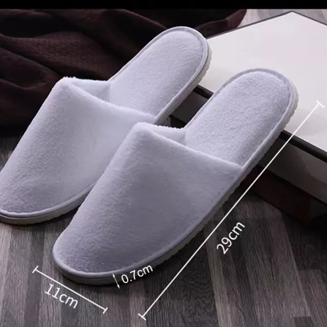 10-30pcs Spa Hotel Guest Slippers Closed Toe Towelling Disposable Terry Type UK 3