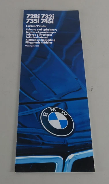 Prospetto Colori/Imbottitura BMW E23 728i/732i/735i/745i Stand 01/1985