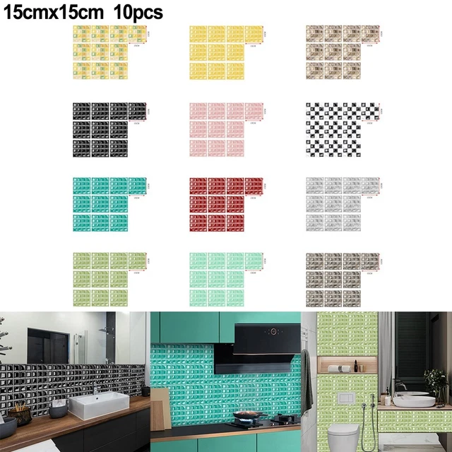 CLISPEED 10 adesivi per piastrelle a mosaico, impermeabili, in PVC per