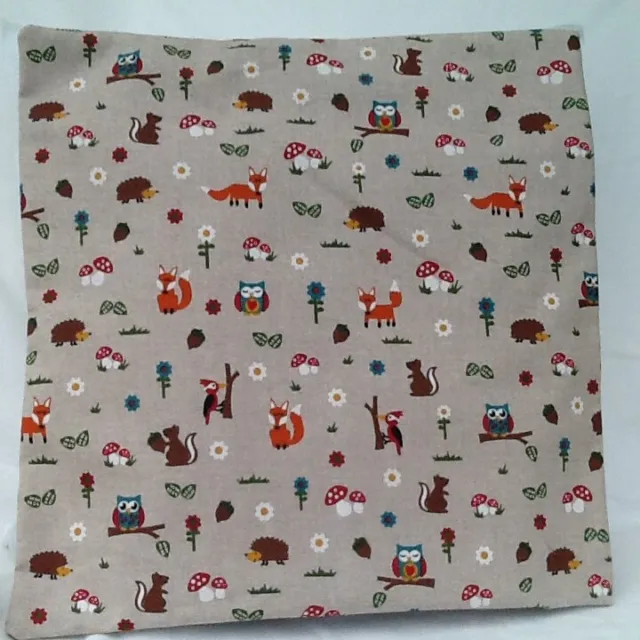 Handmade lined   Cushion Cover  Forest Friends