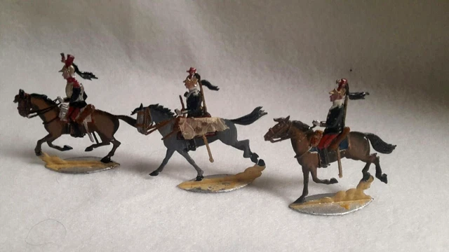 Lot  Soldats Cavalerie, Cheval Empire  plat d'étain, anciens