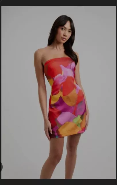 KOOKAI NIKITA STRAPLESS Dress Red Orange Yellow 42 Brand New