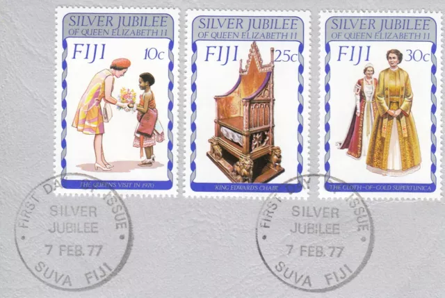(69703) Fiji usado Queen Silver Jubilee 1977 EN PIEZA