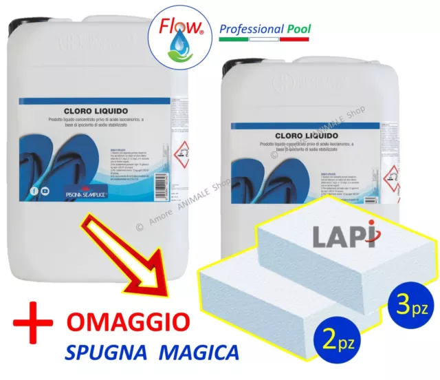 LAPI Cloro Liquido → 12 / 25 Lt - Ipoclorito di Sodio Mantenzione Acqua Piscina