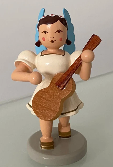 Engel farbig BLÜTENKRANZ  Fa. Blank Gitarre Erzgebirge SELTEN 3153/20