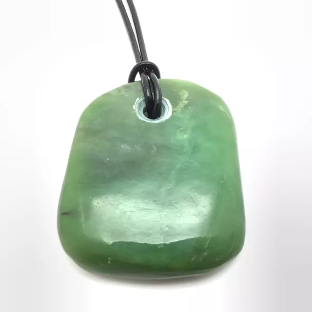 Siberian Jade Pebble Pendant Green Nephrite Jade Stone Necklace Siberia #65