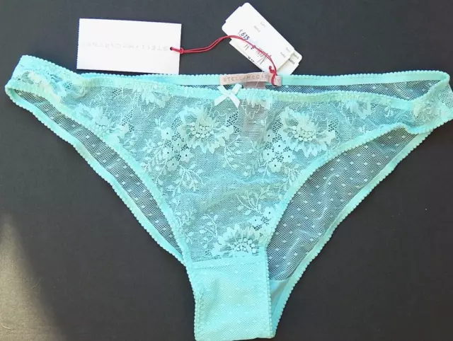 STELLA McCARTNEY LIGHT TURQUOISE LACE BRIEF PANTIES sz XL NEW AUTHENTIC